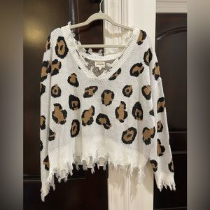 Cheetah Print off the shoulder sweater